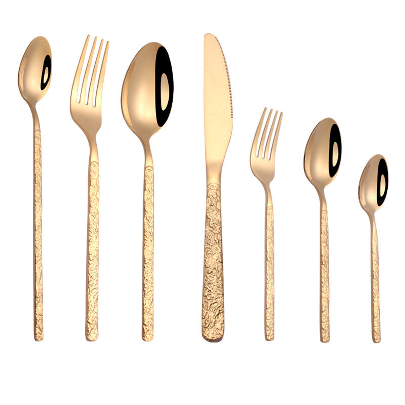 Embossed Stainless Steel Flatware Set