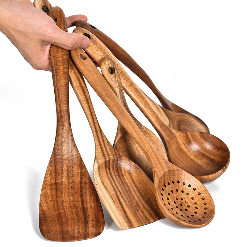 Natural Wood Cooking Utensil Set