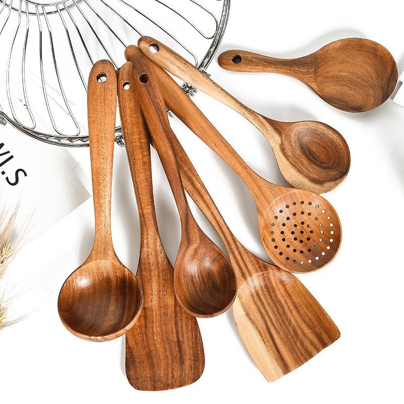 Natural Wood Cooking Utensil Set