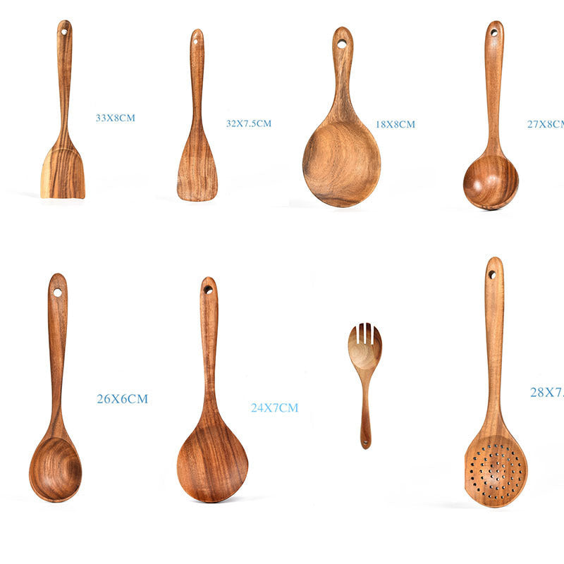 Natural Wood Cooking Utensil Set