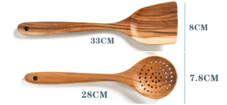 Natural Wood Cooking Utensil Set