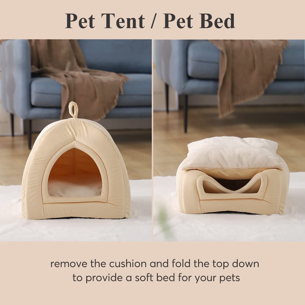 Cozy Indoor Pet Tent Bed with Removable Cushion