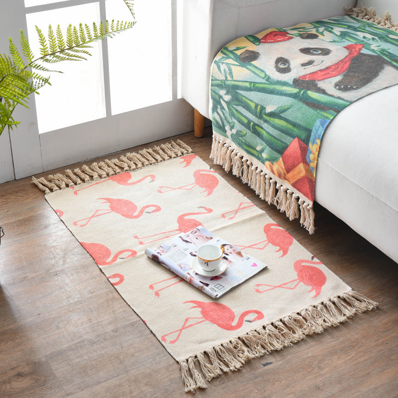 Scandinavian Woven Cotton-Linen Accent Rug