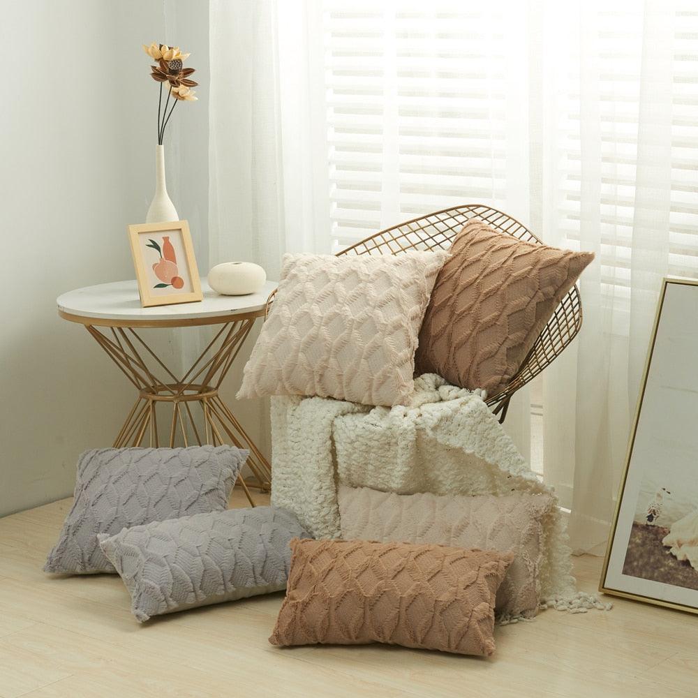 Plush Textured Accent Pillow Cover
