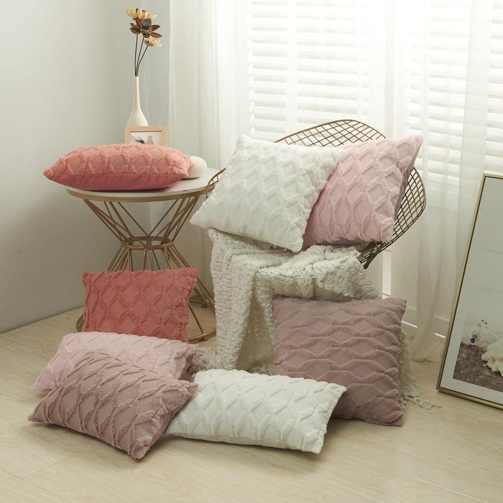 Plush Textured Accent Pillow Cover