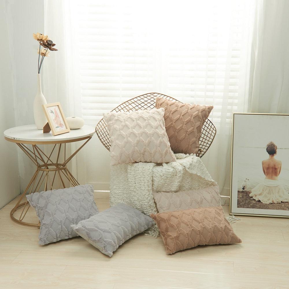 Plush Textured Accent Pillow Cover